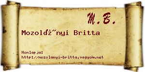 Mozolányi Britta névjegykártya